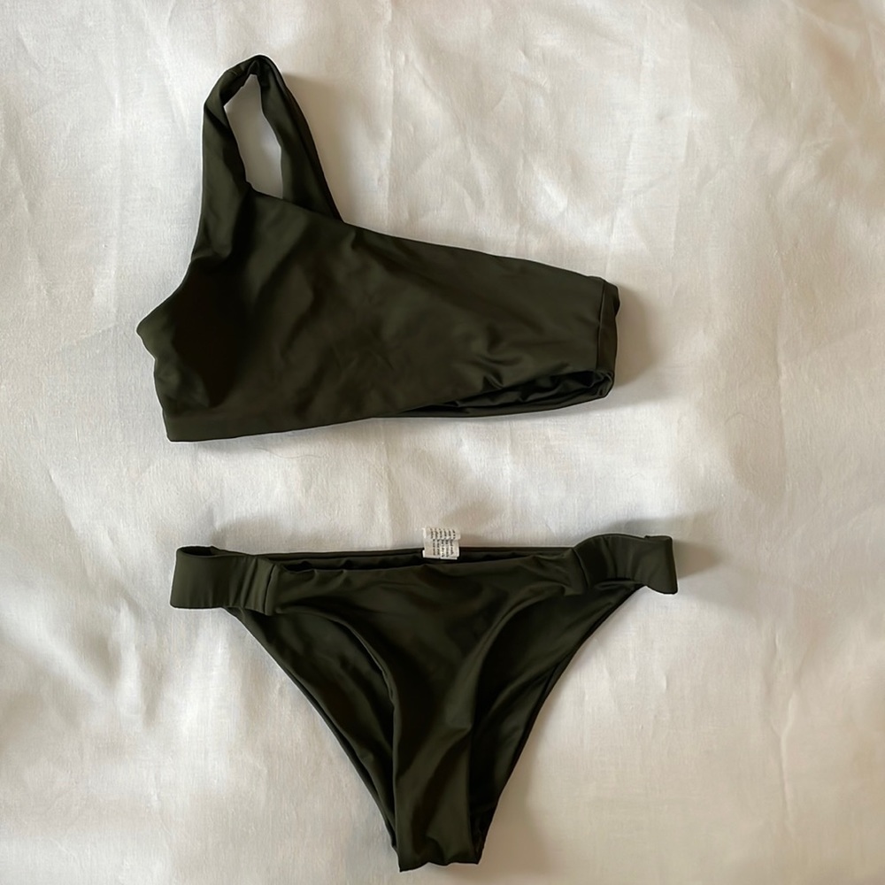 Green two piece.